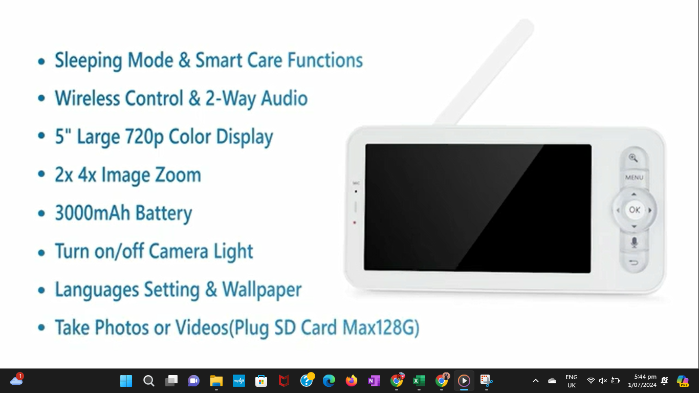 MARS Smart WiFi  Baby Monitor with App Control