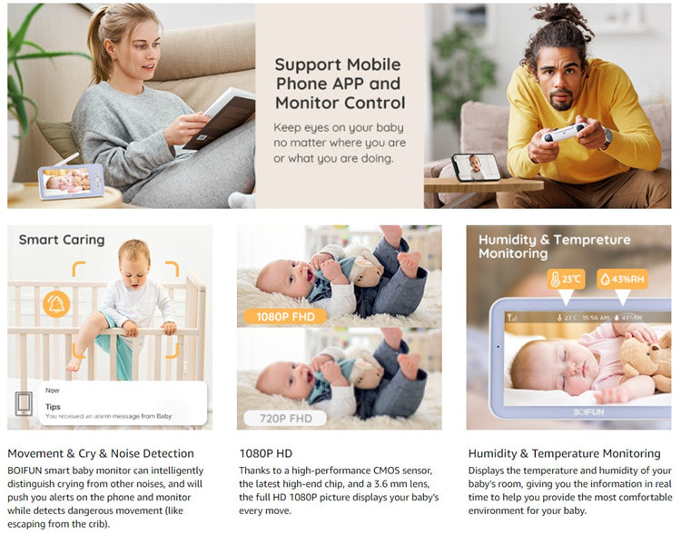 MARS Smart WiFi  Baby Monitor with App Control