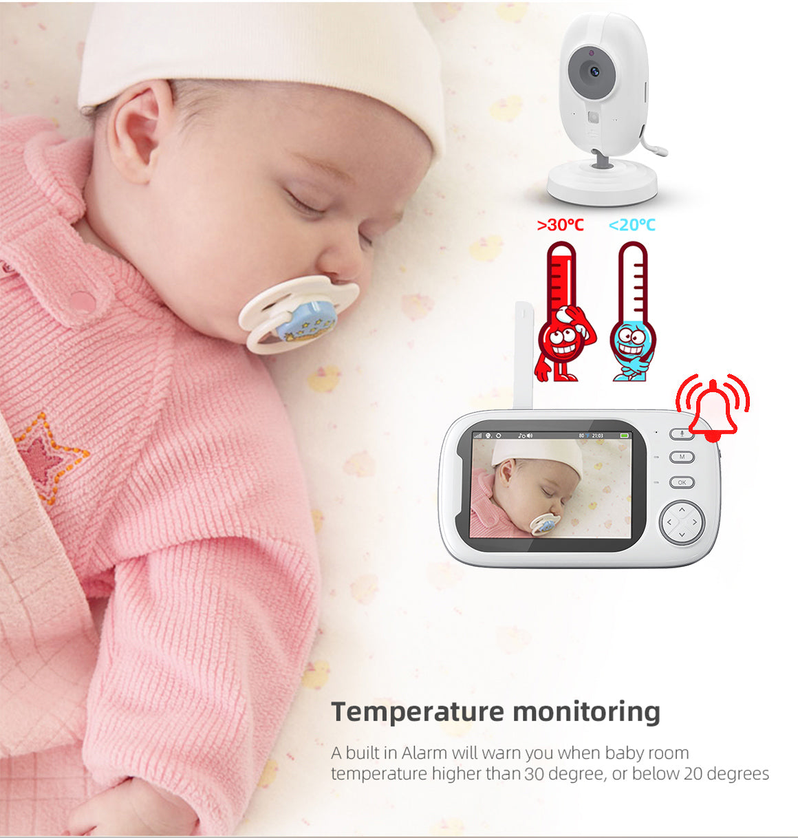MARS Voice Activation Rich HD Baby Monitor